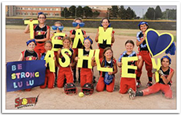 Muskego Storm Softball Team showing support for Ashley